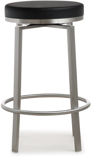 TOV Furniture Pratt Performance Vegan Leather Swivel Counter Stools - Modern Comfort for Home or Business Use Black TOV-K3675