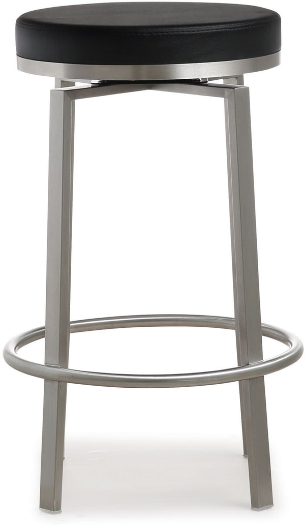 TOV Furniture Pratt Performance Vegan Leather Swivel Counter Stools - Modern Comfort for Home or Business Use Black TOV-K3675