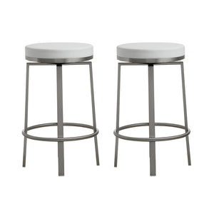 TOV Furniture Pratt Performance Vegan Leather Swivel Counter Stools - Modern Comfort for Home or Business Use White TOV-K3676