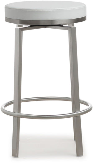 TOV Furniture Pratt Performance Vegan Leather Swivel Counter Stools - Modern Comfort for Home or Business Use White TOV-K3676