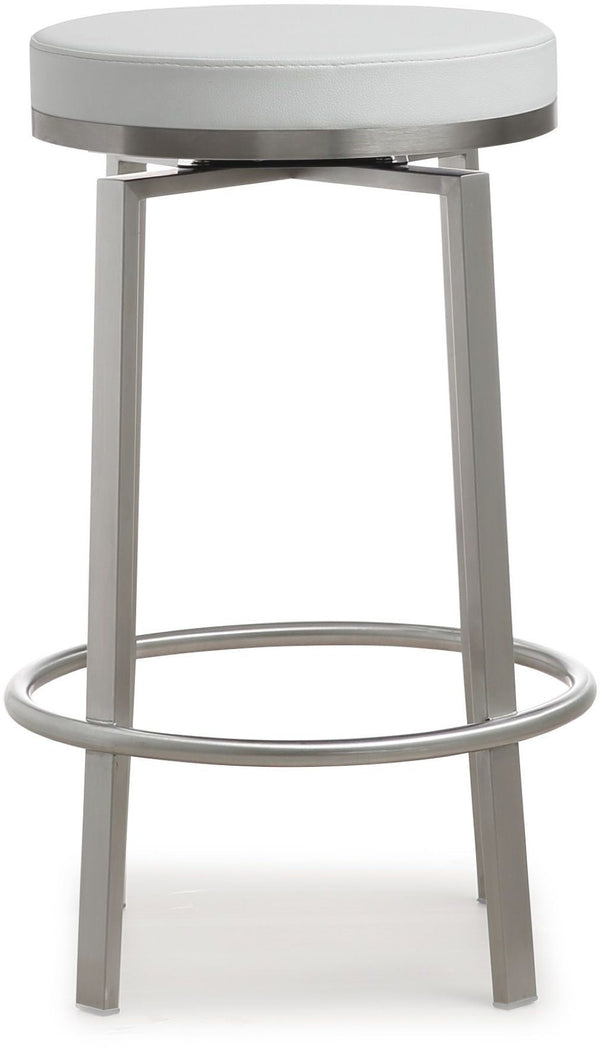 TOV Furniture Pratt Performance Vegan Leather Swivel Counter Stools - Modern Comfort for Home or Business Use White TOV-K3676