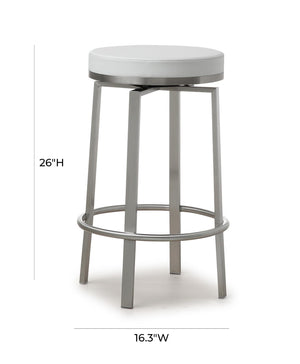 TOV Furniture Pratt Performance Vegan Leather Swivel Counter Stools - Modern Comfort for Home or Business Use White TOV-K3676