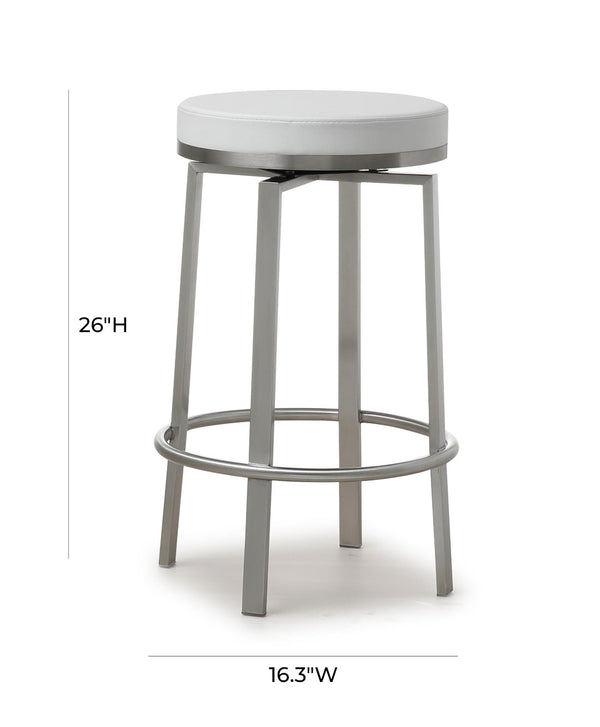 TOV Furniture Pratt Performance Vegan Leather Swivel Counter Stools - Modern Comfort for Home or Business Use White TOV-K3676