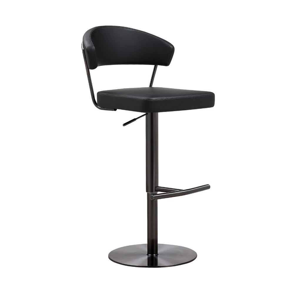 TOV Furniture Cosmo Modern Vegan Leather Barstool with Durable Steel Frame, 360° Swivel, and Adjustable Height TOV-K3681