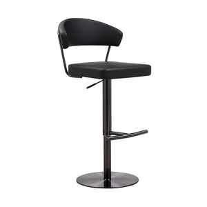 TOV Furniture Cosmo Modern Vegan Leather Barstool with Durable Steel Frame, 360° Swivel, and Adjustable Height TOV-K3681