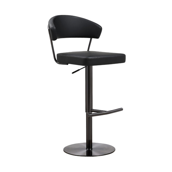 TOV Furniture Cosmo Modern Vegan Leather Barstool with Durable Steel Frame, 360° Swivel, and Adjustable Height TOV-K3681