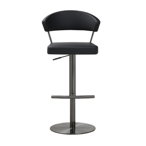 TOV Furniture Cosmo Modern Vegan Leather Barstool with Durable Steel Frame, 360° Swivel, and Adjustable Height TOV-K3681