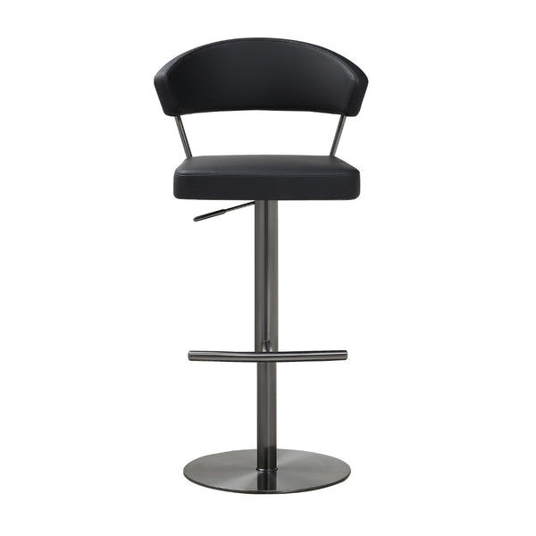 TOV Furniture Cosmo Modern Vegan Leather Barstool with Durable Steel Frame, 360° Swivel, and Adjustable Height TOV-K3681