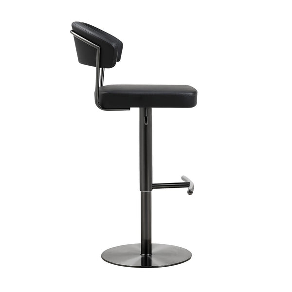 TOV Furniture Cosmo Modern Vegan Leather Barstool with Durable Steel Frame, 360° Swivel, and Adjustable Height TOV-K3681
