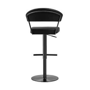 TOV Furniture Cosmo Modern Vegan Leather Barstool with Durable Steel Frame, 360° Swivel, and Adjustable Height TOV-K3681