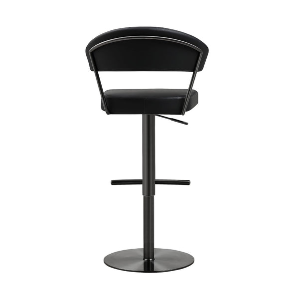TOV Furniture Cosmo Modern Vegan Leather Barstool with Durable Steel Frame, 360° Swivel, and Adjustable Height TOV-K3681