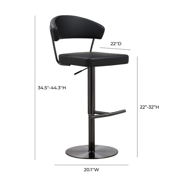 TOV Furniture Cosmo Modern Vegan Leather Barstool with Durable Steel Frame, 360° Swivel, and Adjustable Height TOV-K3681