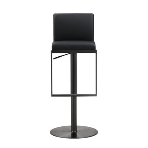 TOV Furniture Amalfi Black Performance Vegan Leather Stool - Stylish, Durable, and Comfortable for Any Space TOV-K3682