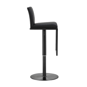 TOV Furniture Amalfi Black Performance Vegan Leather Stool - Stylish, Durable, and Comfortable for Any Space TOV-K3682