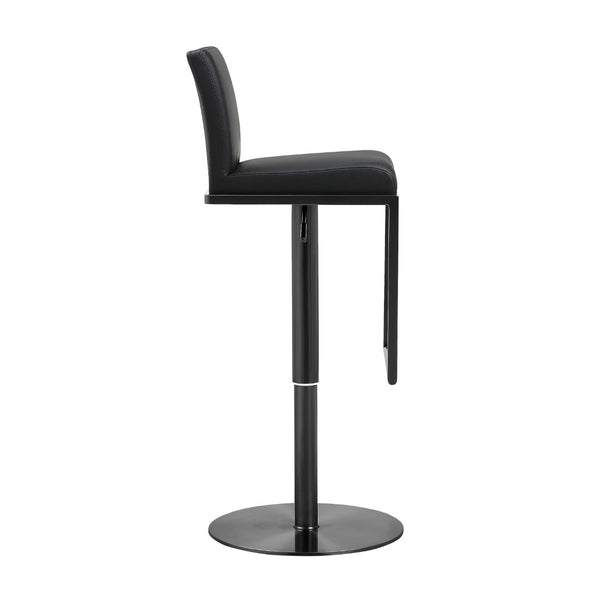 TOV Furniture Amalfi Black Performance Vegan Leather Stool - Stylish, Durable, and Comfortable for Any Space TOV-K3682