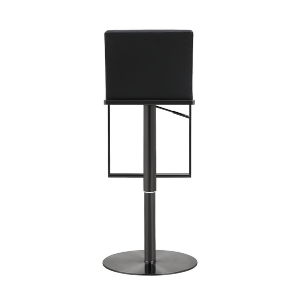 TOV Furniture Amalfi Black Performance Vegan Leather Stool - Stylish, Durable, and Comfortable for Any Space TOV-K3682