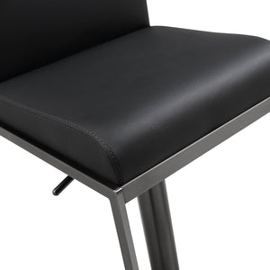 TOV Furniture Amalfi Black Performance Vegan Leather Stool - Stylish, Durable, and Comfortable for Any Space TOV-K3682