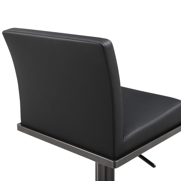 TOV Furniture Amalfi Black Performance Vegan Leather Stool - Stylish, Durable, and Comfortable for Any Space TOV-K3682