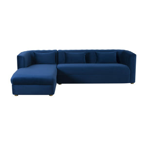 TOV Furniture Callie Velvet L-Shaped Sectional Sofa - Modern Glamour with Curved Design & Plush Comfort for Living Rooms Navy / LAF TOV-L44161-L44163