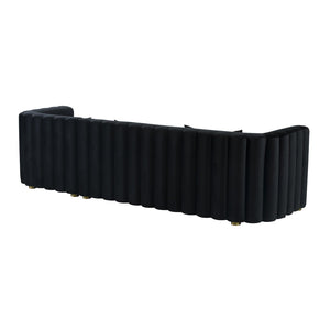 TOV Furniture Callie Velvet L-Shaped Sectional Sofa - Modern Glamour with Curved Design & Plush Comfort for Living Rooms Black / RAF TOV-L44164-L44166