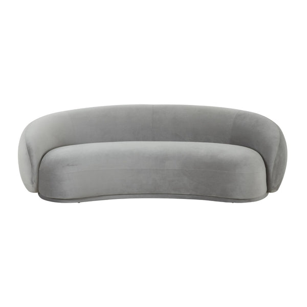 TOV Furniture Kendall 90" Velvet Sofa - Luxurious Curved Design with Plush Comfort for Contemporary Living Spaces Light Grey TOV-L44180