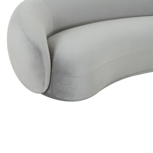 TOV Furniture Kendall 90" Velvet Sofa - Luxurious Curved Design with Plush Comfort for Contemporary Living Spaces Light Grey TOV-L44180
