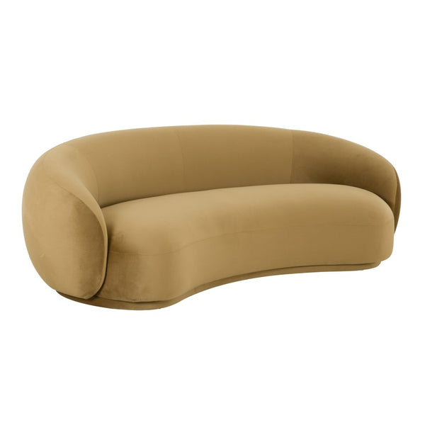 TOV Furniture Kendall 90" Velvet Sofa - Luxurious Curved Design with Plush Comfort for Contemporary Living Spaces Cognac TOV-L44181