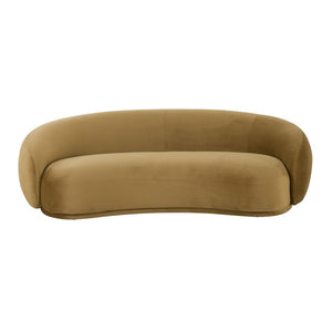 TOV Furniture Kendall 90" Velvet Sofa - Luxurious Curved Design with Plush Comfort for Contemporary Living Spaces Cognac TOV-L44181
