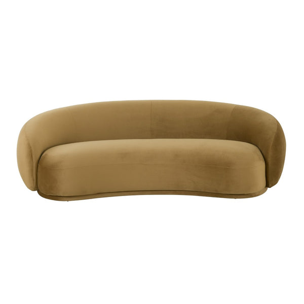 TOV Furniture Kendall 90" Velvet Sofa - Luxurious Curved Design with Plush Comfort for Contemporary Living Spaces Cognac TOV-L44181
