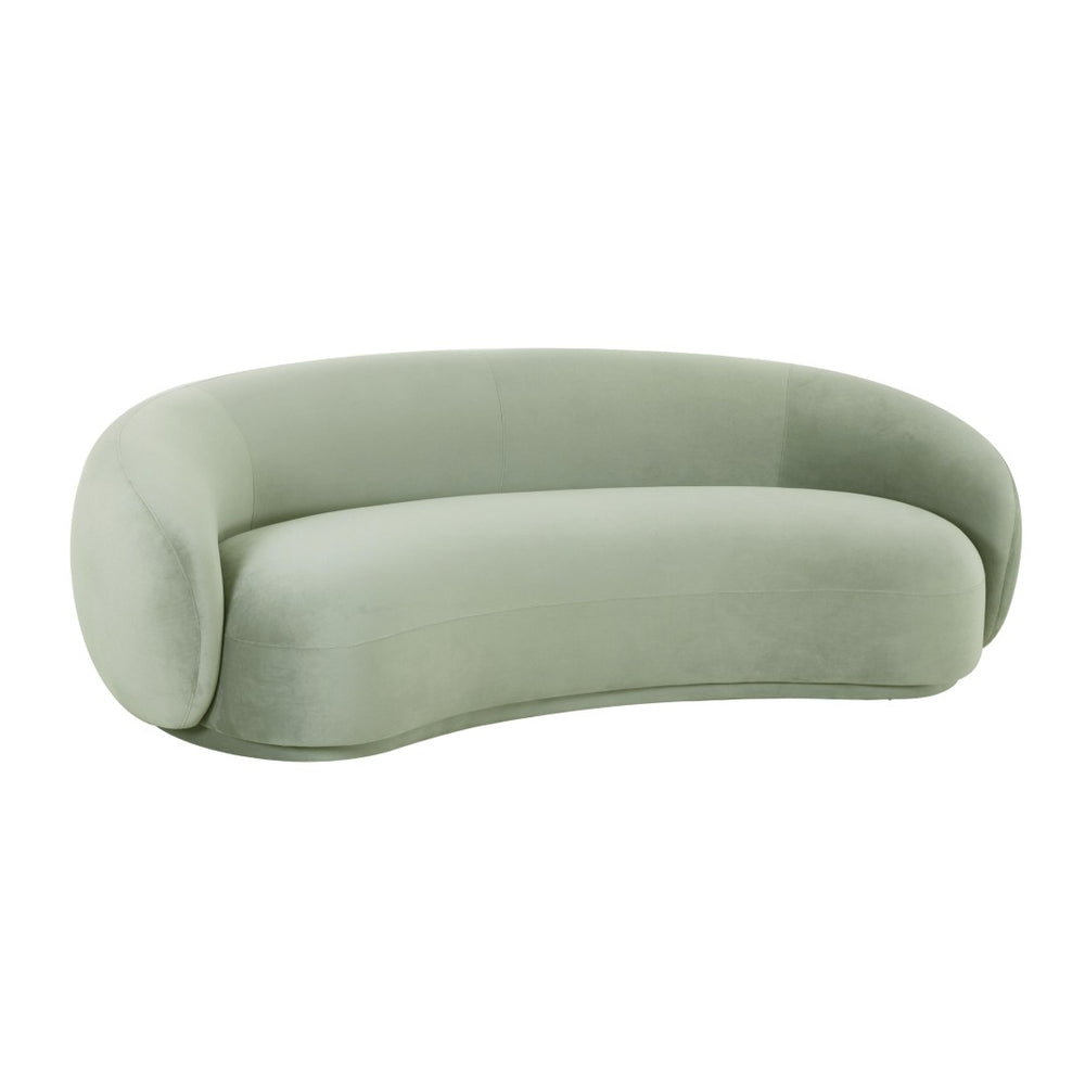 TOV Furniture Kendall 90" Velvet Sofa - Luxurious Curved Design with Plush Comfort for Contemporary Living Spaces Moss Green TOV-L44220