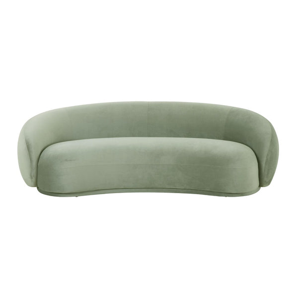 TOV Furniture Kendall 90" Velvet Sofa - Luxurious Curved Design with Plush Comfort for Contemporary Living Spaces Moss Green TOV-L44220