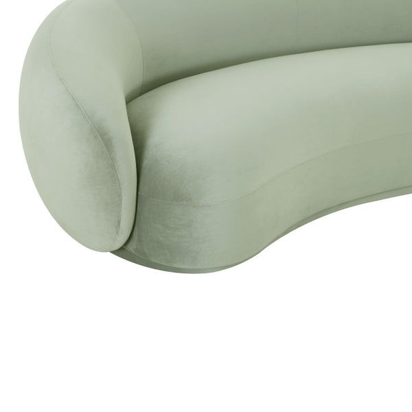 TOV Furniture Kendall 90" Velvet Sofa - Luxurious Curved Design with Plush Comfort for Contemporary Living Spaces Moss Green TOV-L44220