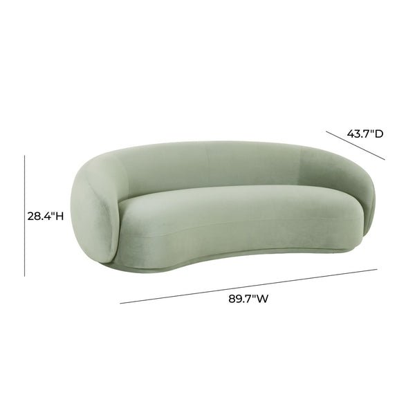 TOV Furniture Kendall 90" Velvet Sofa - Luxurious Curved Design with Plush Comfort for Contemporary Living Spaces Moss Green TOV-L44220