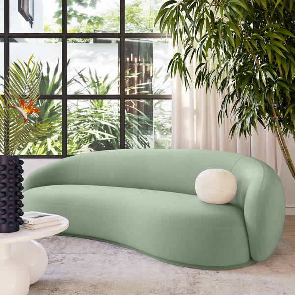 Kendall Velvet Sofa - Luxurious Curved Design with Plush Upholstery for Modern Living Spaces