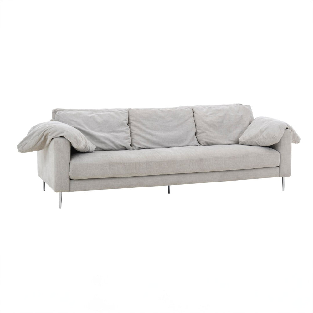 TOV Furniture Vari Textured Velvet Lounge Sofa - Contemporary Elegance with Plush Comfort for Stylish Living Spaces Light Grey TOV-L54243
