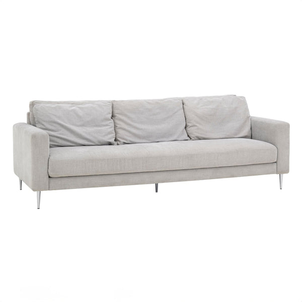 TOV Furniture Vari Textured Velvet Lounge Sofa - Contemporary Elegance with Plush Comfort for Stylish Living Spaces Light Grey TOV-L54243