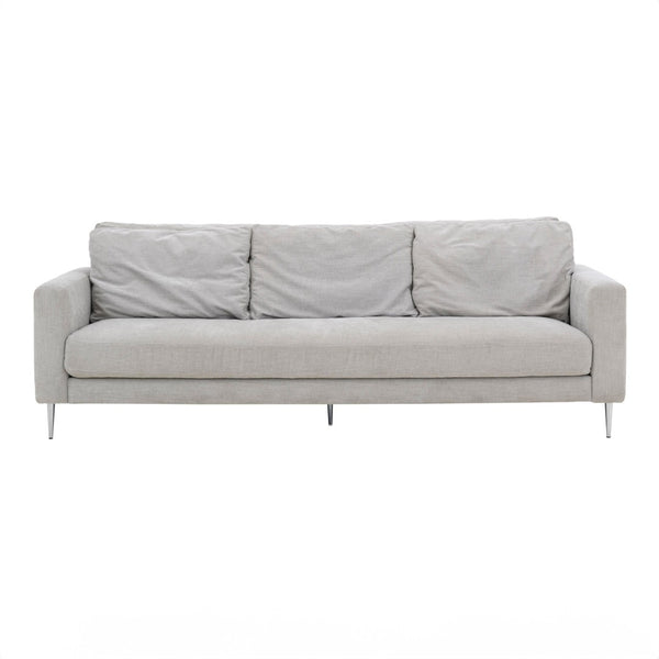 TOV Furniture Vari Textured Velvet Lounge Sofa - Contemporary Elegance with Plush Comfort for Stylish Living Spaces Light Grey TOV-L54243