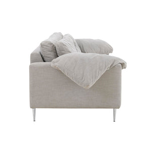 TOV Furniture Vari Textured Velvet Lounge Sofa - Contemporary Elegance with Plush Comfort for Stylish Living Spaces Light Grey TOV-L54243