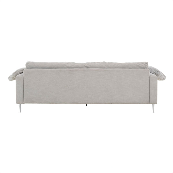 TOV Furniture Vari Textured Velvet Lounge Sofa - Contemporary Elegance with Plush Comfort for Stylish Living Spaces Light Grey TOV-L54243