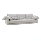 Vari Light Grey Textured Velvet Lounge Sofa TOV-L54243 TOV Furniture