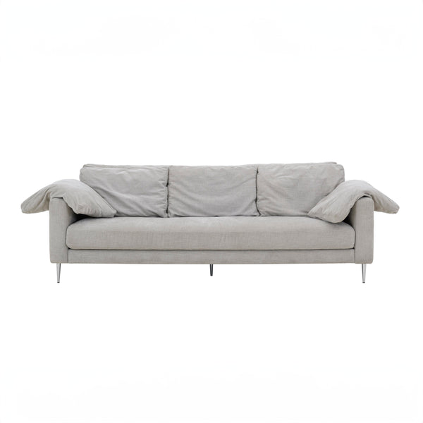 Vari Light Grey Textured Velvet Lounge Sofa TOV-L54243 TOV Furniture