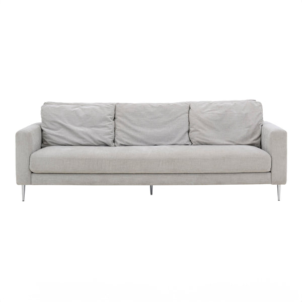 Vari Light Grey Textured Velvet Lounge Sofa TOV-L54243 TOV Furniture