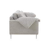 Vari Light Grey Textured Velvet Lounge Sofa TOV-L54243 TOV Furniture