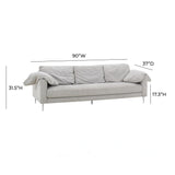 Vari Light Grey Textured Velvet Lounge Sofa TOV-L54243 TOV Furniture