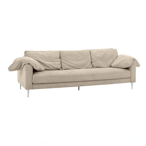 TOV Furniture Vari Textured Velvet Lounge Sofa - Contemporary Elegance with Plush Comfort for Stylish Living Spaces Beige TOV-L54244
