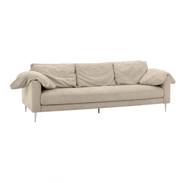 TOV Furniture Vari Textured Velvet Lounge Sofa - Contemporary Elegance with Plush Comfort for Stylish Living Spaces Beige TOV-L54244