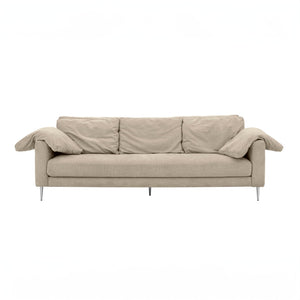 TOV Furniture Vari Textured Velvet Lounge Sofa - Contemporary Elegance with Plush Comfort for Stylish Living Spaces Beige TOV-L54244