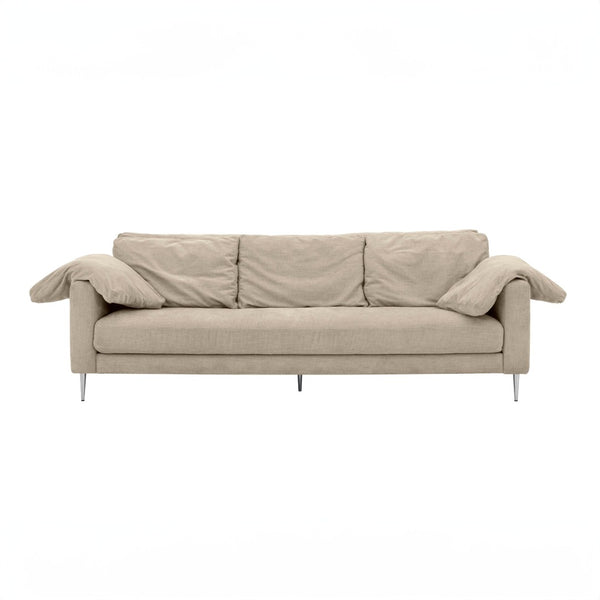TOV Furniture Vari Textured Velvet Lounge Sofa - Contemporary Elegance with Plush Comfort for Stylish Living Spaces Beige TOV-L54244