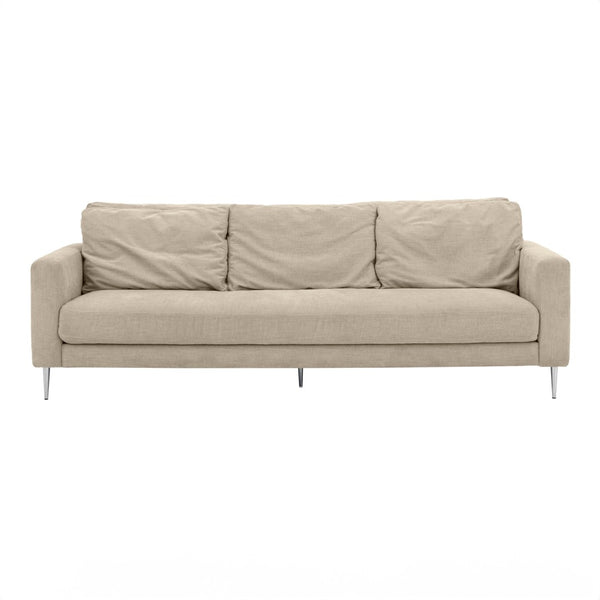 TOV Furniture Vari Textured Velvet Lounge Sofa - Contemporary Elegance with Plush Comfort for Stylish Living Spaces Beige TOV-L54244