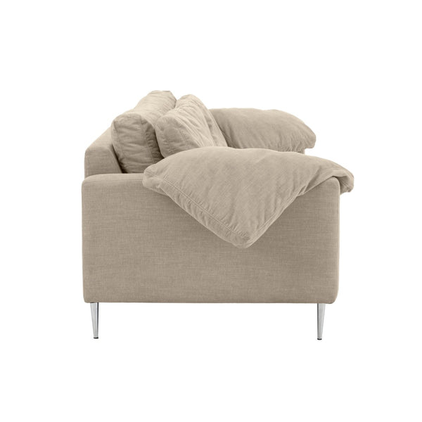 TOV Furniture Vari Textured Velvet Lounge Sofa - Contemporary Elegance with Plush Comfort for Stylish Living Spaces Beige TOV-L54244